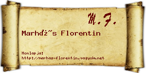 Marhás Florentin névjegykártya